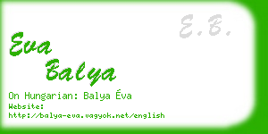 eva balya business card